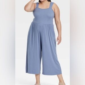 Ava & Viv Black Smocked Jumpsuit in Black Size X (with pockets!)